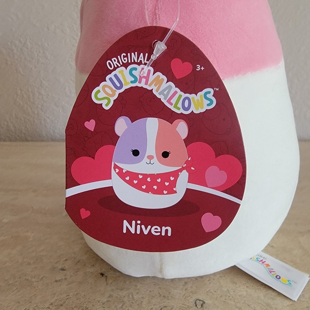 Squishmallows 8" Valentines Niven the Guinea Pig with Bandana NWT - Picture 4 of 5
